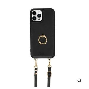 NWOT Libra iPhone 13 Pro case (RFID card case), Black, Crossbody